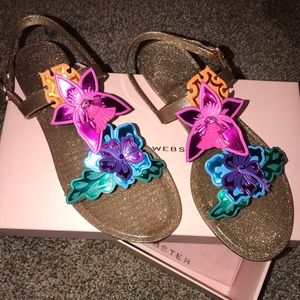 Sophia Webster Hula Floral Jelly Flat Sandals 9 39